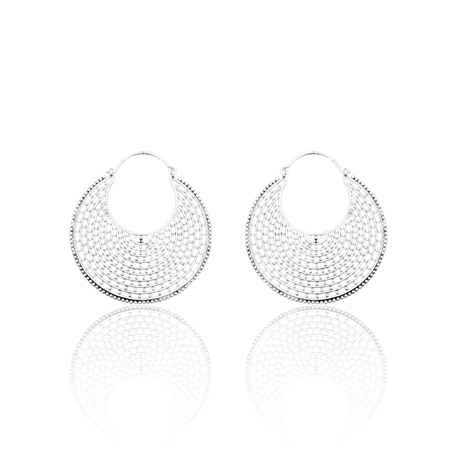 GRANDE BOUCLES D'OREILLES POINTILLISME AZTÈQUES MAYA