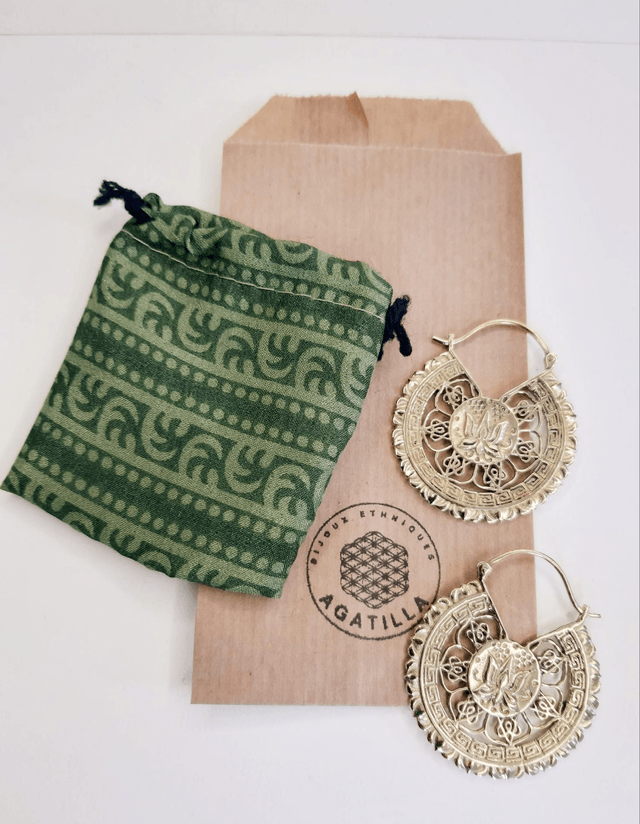 FLEUR DE LOTUS - BOUCLES D'OREILLES BOUDDHISME CHAKRAS