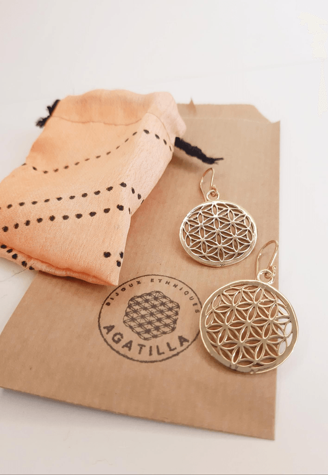 FLEUR DE VIE - BOUCLES D'OREILLES GÉOMÉTRIE SACRÉE 