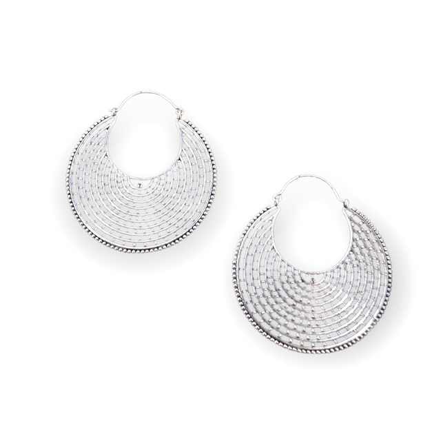 GRANDE BOUCLES D'OREILLES POINTILLISME AZTÈQUES MAYA