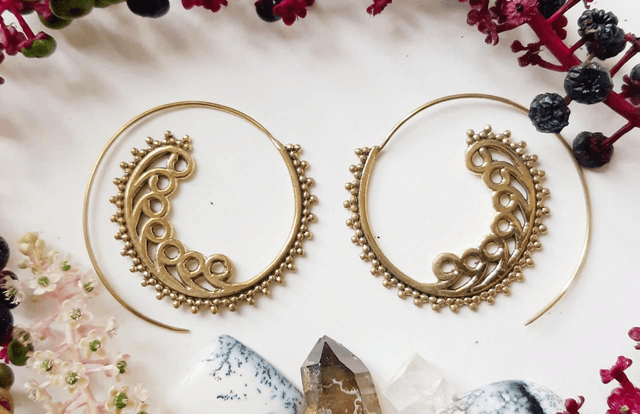 BOUCLES SPIRALES CASHEMIRE ETHNIQUE 